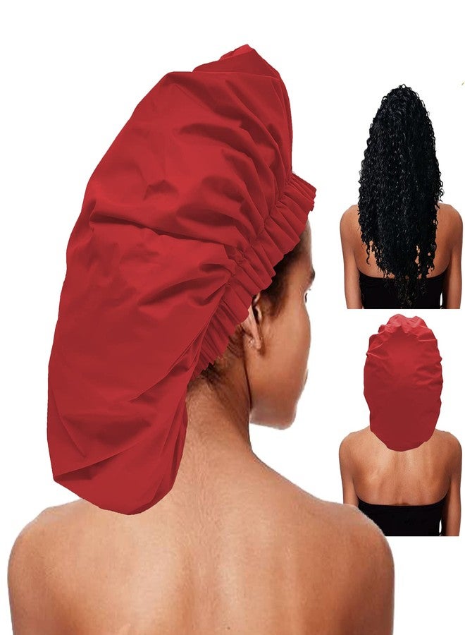 ELEBOX Premium Collection Super Jumbo Shower Cap Red - Image 1